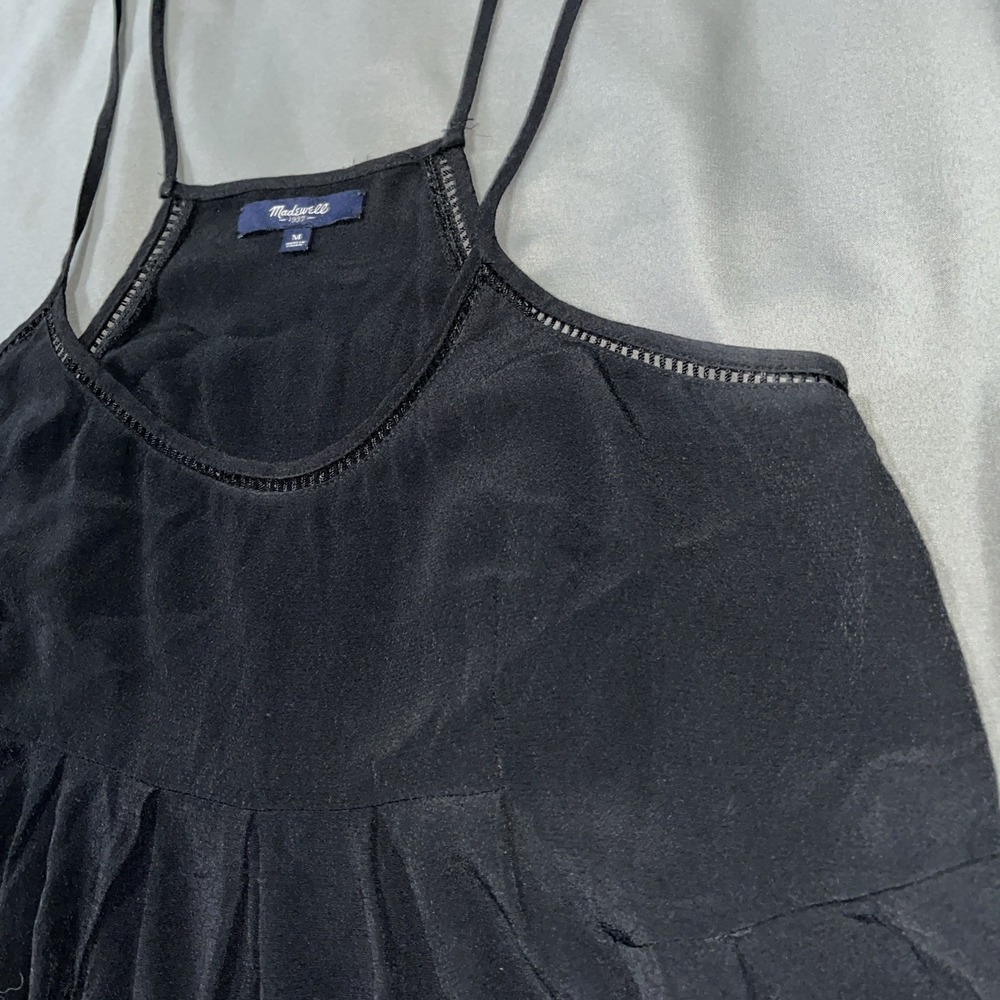 Madewell Women's Size Medium Lightweight Black Racer Back Spaghetti Strap Tank - Picture 4 of 12